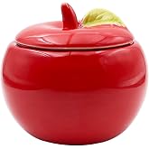 Red Apple Shaped Ceramic Sealed Jar, Cute Fruit-Themed Storage Container, Versatile for Candy, Decorative Home Organizer