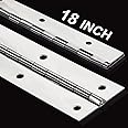 2Pack Heavy Duty Piano Hinge, 2" Open Width x 18" Continuous & Piano Hinges, 0.06” Thick Stainless Steel Piano Hinge with Holes, Polished Stainless Furniture Hinges for Cabinet Door Cases Woodworking