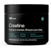 Micronized Creatine Monohydrate, Muscle Strength &amp; Power, 100 Servings | 100 Servings of Pure 5 g Creatine Monohydrate Powder for Muscle Capacity, Strength, Endurance &amp; Brain Health