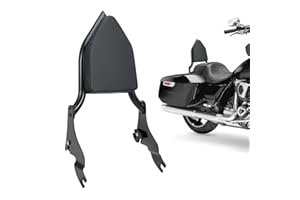 BRZOXIN Sissy Bar Backrest Detachable Passenger Backrest Pad Compatible for Harley Davidson Touring Electra Glide, Road King, Road Glide, Street Glide, Ultra Limited 2009-2025 (Black)