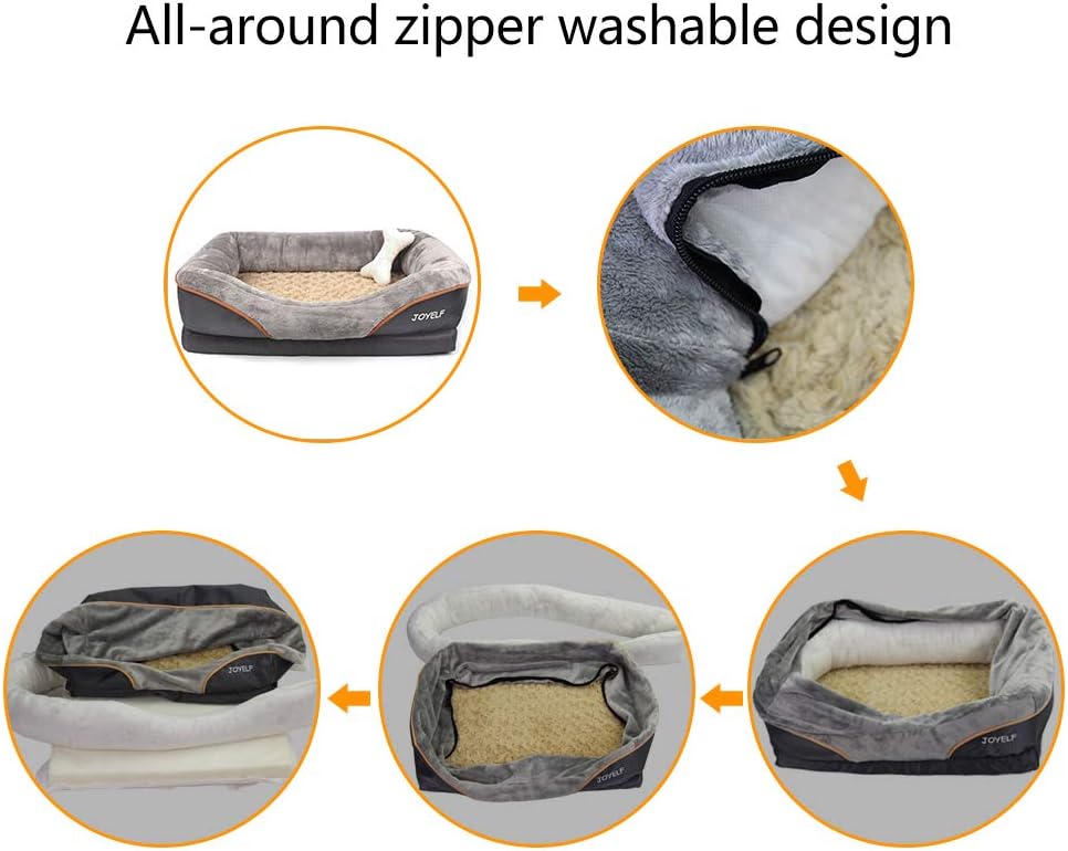 JOYELF X-Large Memory Foam Dog Bed, Orthopedic Dog Bed & Sofa with Removable Washable Cover Dog Sleeper for Large Dogs : Pet Supplies
