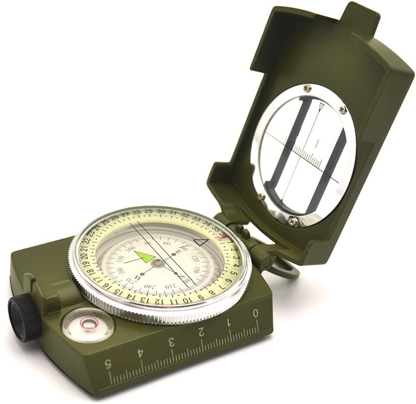 Kunbao Multifunction Military Optical Lensatic Sighting Compass Waterproof for Outdoor Activities and Camping Hiking