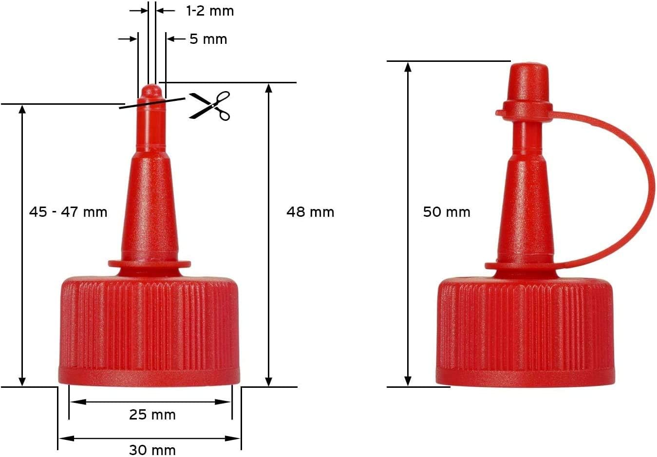 10 x 250 ml Octopus synthetic bottles, plastic bottles made of HDPE with red spray caps or dropper caps - Image 5