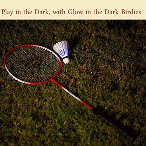 [8 Pack] LED Badminton Birdie Goose Feather Glow in The Dark Birdies