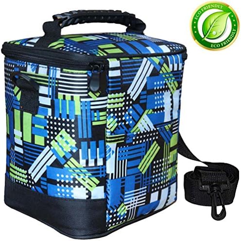 Lunch Bag for Women Insulated Reusable Lunch boxes Adult Lunch Box For Work Men girls Kids With Adjustable Strap and Zip Closure Travel Lunch Tote Front Pocket (blue)