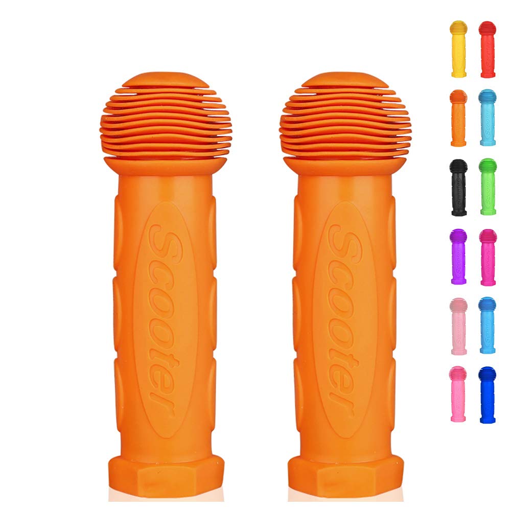 OTFAITP Scooter Grip Handlebar 1 Pair Bicycle Grip Fit for 2-3-4 Wheels Kid Kick Scooters, Children Bike, Swing Scooter (Orange)