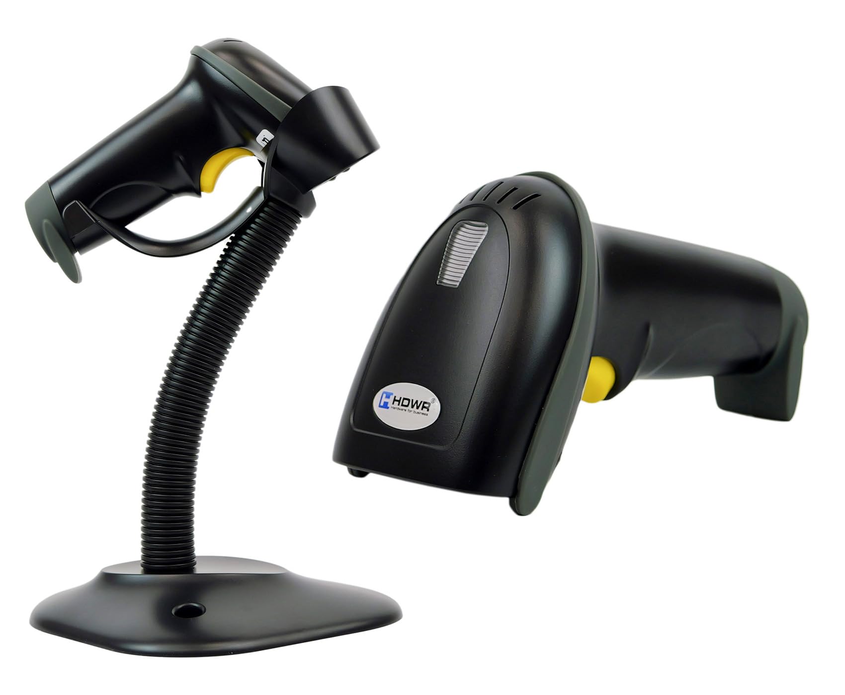 USB, Laser, Automatic Barcode Scanner, Scanning Reader, Bar-Code with Hands Free, Adjustable Stand, Black, Windows, PC, Laptop, HDWR HD42A