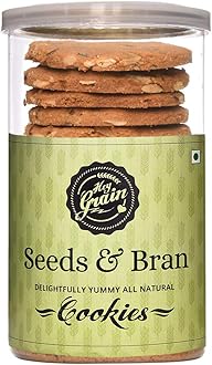 Seeds & Bran Cookies(Flaxseed, Sunflower Seeds, Melon Seeds, Whole Grain Wheat Flour, Wheat Bran, Honey, Demerara Sugar, Canola Oil, Butter, Baking Powder), 160 Grams