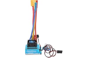 ZASCHMOY 120A RC Brushless ESC Programmable Waterproof and Dustproof Connector Suitable for 1/10 and 1/8 RC Cars with 9-Speed