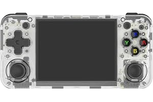 DREAMHAX RG35XX H Retro Handheld Game Console, Horizontal Console with 2 Joysticks, Built-in 64G TF 5500 Games 3300mAh Battery 3.5 Inch IPS Screen, Support 5G WiFi Bluetooth HDMI TV Output (Transparent White)