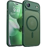 CANSHN Magnetic Compatible with iPhone Air Case(6.5 Inch), Upgraded [Full Camera Protection] [Compatible with Magsafe] [Translucent Matte] Shockproof Phone Cover for iPhone 17 Air Case,Deep Green