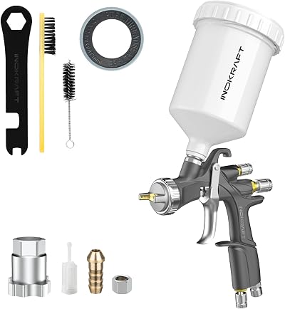 InoKraft D1 LVLP Air Spray Gun Basic Kit 1.3mm Nozzle for DIY Cars Furniture