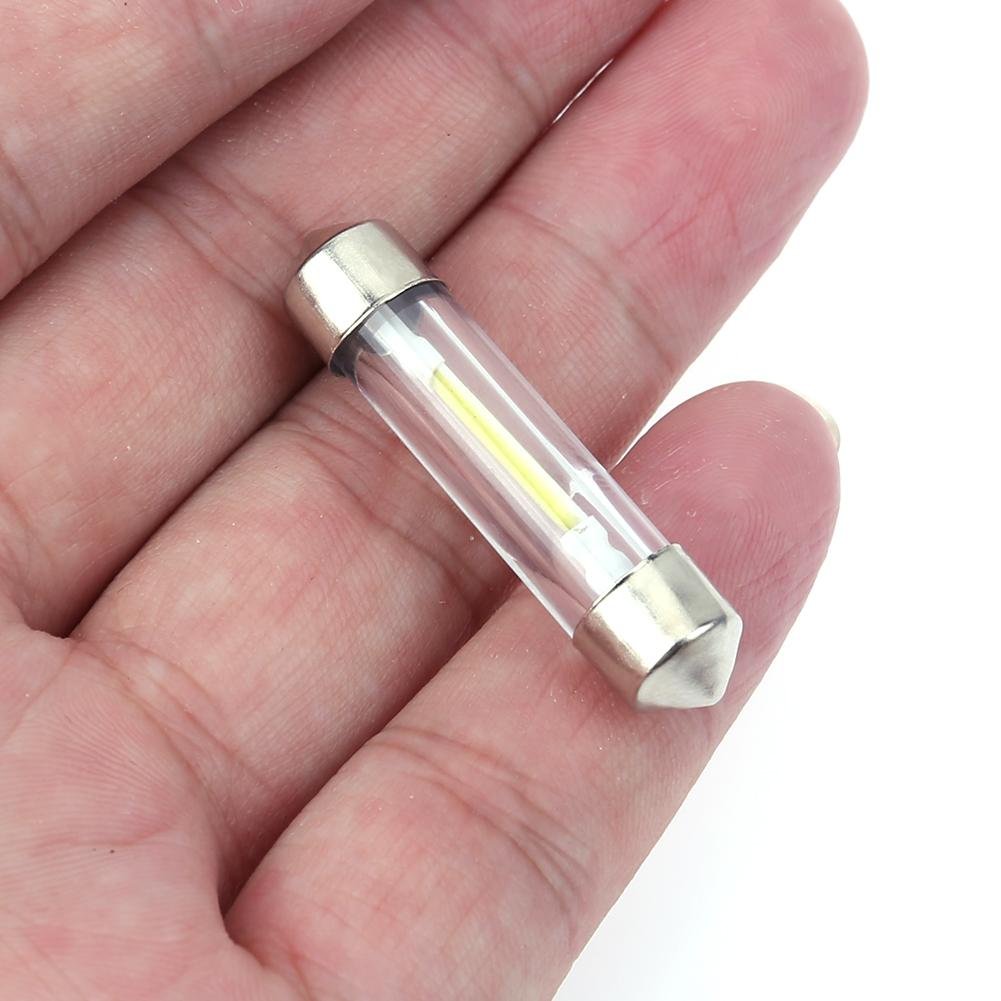 Starnearby 10PCS bianco COB LED auto interno lente in vetro siluro luce di lettura