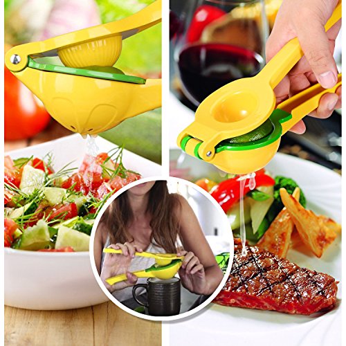 Garlic Press Lemon Lime Squeezer Kitchen Utensil Set 5-pack,Stainless Steel Mincer and Silicone Tube Roller Premium Metal Lemon Lime Press Juicer Cheese Grater Potato cutter