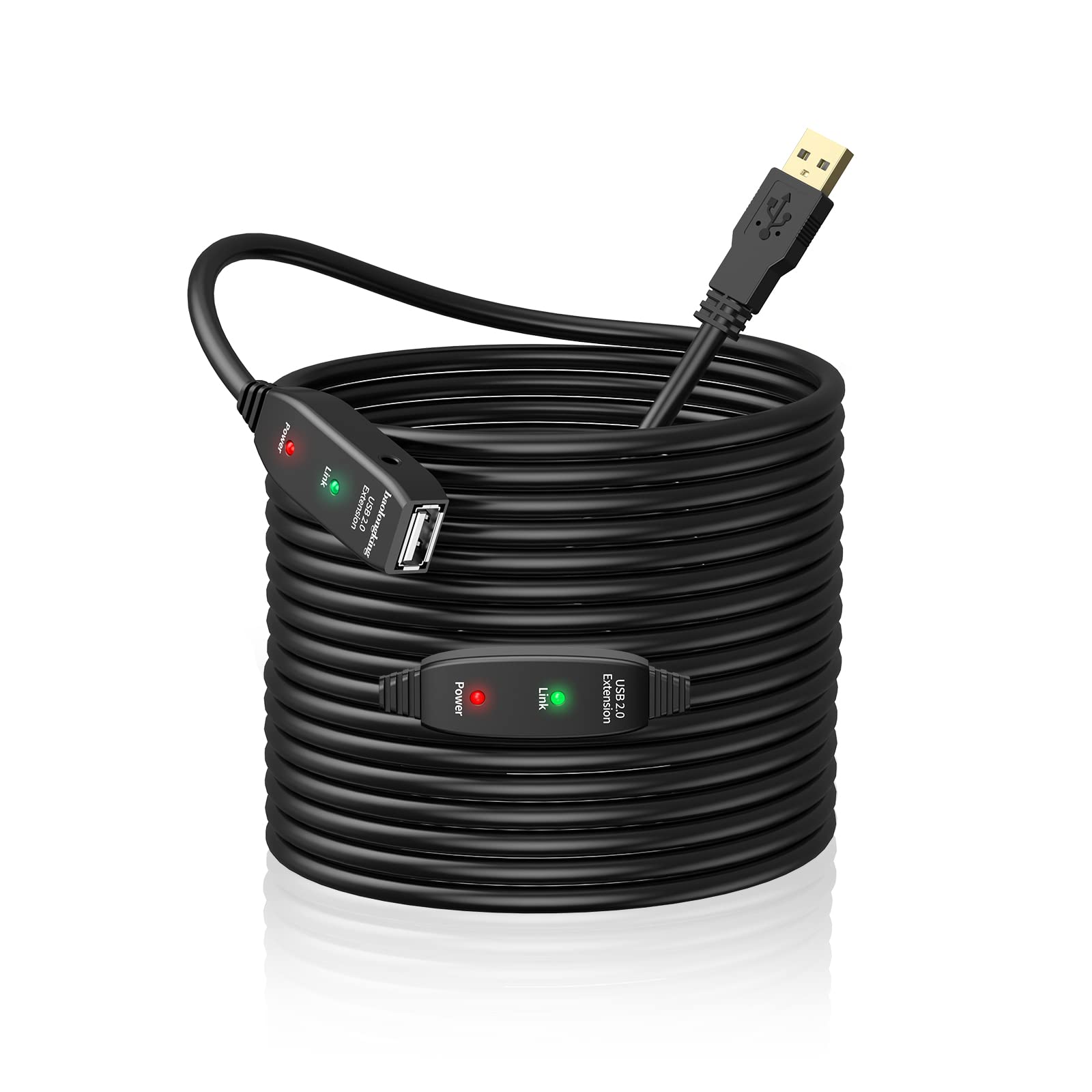 baolongking USB Extension Cable 5M,10M,15M,20M, USB2.0 Active Repeater A Male to A Female Long Cables With Signal Booster (30M)