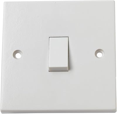 Merriway BH02606 10A Rocker 1-Gang 1-Way Electric Wall Switch White