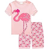 Popshion Baby Girls Pajamas Short Sleeve Cotton Jammies Toddler Girl Summer Clothes Short Sets 2 to 10 Years