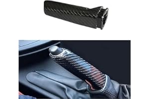 FZJDSD Carbon Fiber Handbrake Cover Grip fit for BMW 1 2 3 4 5 6 Series F20-F23 F30-F33 F35 F36 F80 F82 E60 E61 E63 E64 E81 E83-E87 E90 E91 M3 M4 X1 X3 Z4 Car Auto Handbrake Brake Handle Cover Trim