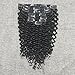 Clip in Human Hair Extensions Brazilian Jerry Curly African 3C 4A Natural Black Hair Extensions (16 inch, Jerry Curly)