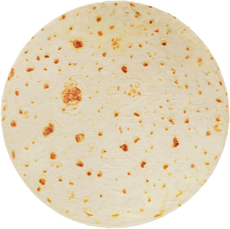 Zdada Burrito Tortilla Blanket Round 72inch(183cm) Comfort Soft Throw Tortilla Blanket Large
