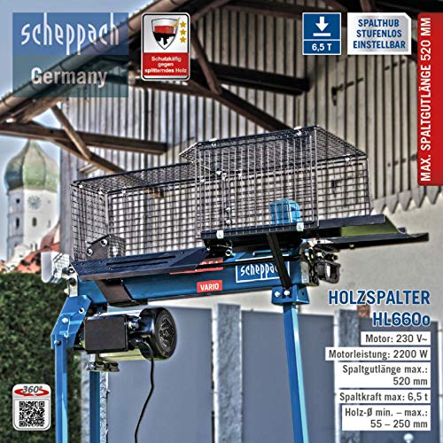 Scheppach HL660o Hydraulikspalter Holzspalter bis 520 mm|6,5 Tonnen Spaltkraft|Brennholzspalter|Holzspalter stehend 2200… – Bild 3