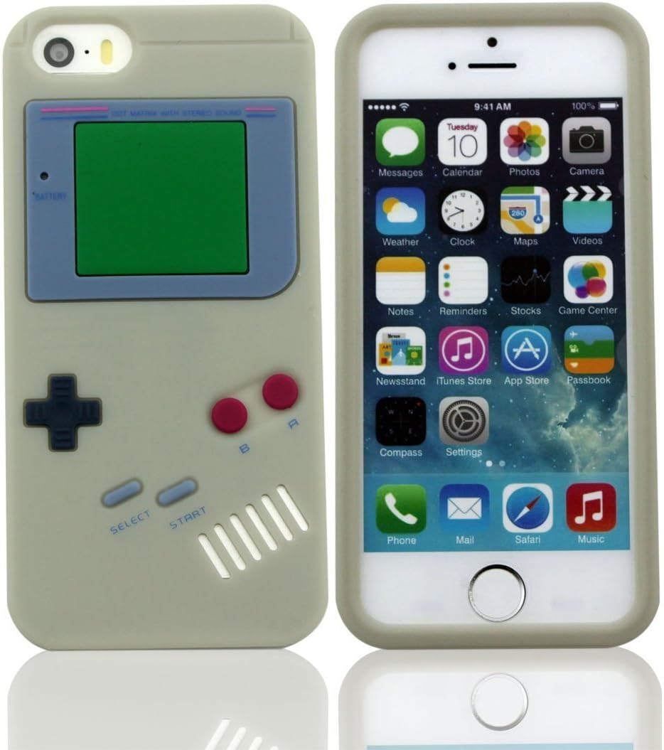 LETOiNG-5GJ#11 Silicone Gameboy Design Case / Skin / Cover for iPhone 5/5S-Gray Color
