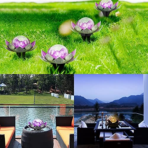 Solar outdoor lights with a metallic finish, priced between $32.97 and $34.97.