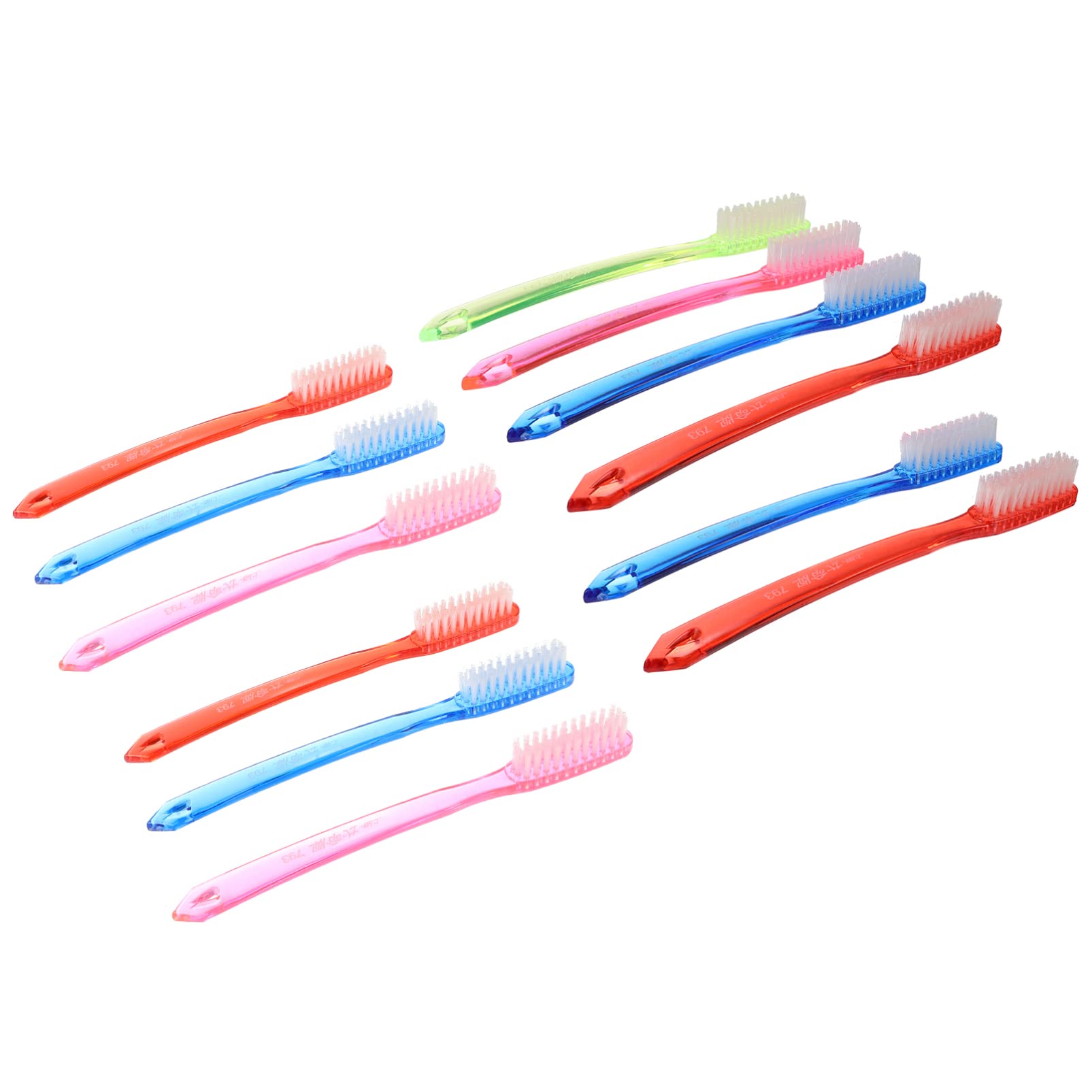 COHEALI Manual Toothbrush 12pcs Hard Bristles Toothbrushes Teeth Stain Cleaning Tooth Brushes Refill Flossers Oral Care Tooth Clean (Random Color)