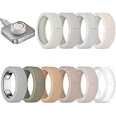 sylacor 10 Pack Ultra-Thin Cover Compatible with Oura Ring 5 | Anti-Scratch Silicone Ring Protector Case Oura Ring 5 Accessories for Men Women, Support Charging with Cover on