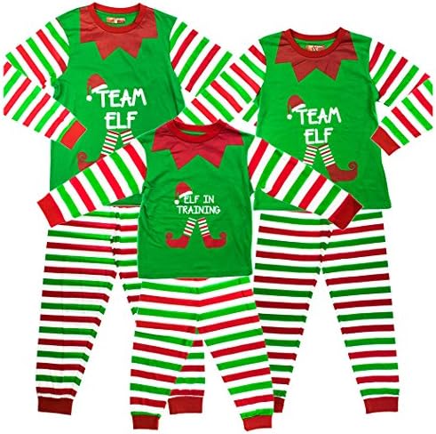 Team Elf/Elf in Training Matching Family Christmas Elf Pyjamas PJ Dad Mum Little Elf