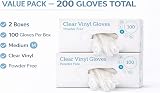 1ABOVE 200 Clear Vinyl Disposable Gloves Medium Latex-Free Powder-Free view 2