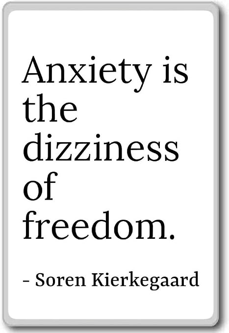 L Anxiete Est Le Vertige De La Liberte Soren Kierkegaard Citations Aimant De Refrigerateur Acrylique Blanc Amazon Fr Cuisine Maison