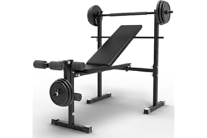 Rigel 600lbs 6 in 1 Adjustable Olympic Weight Bench Set with Leg Extension and Leg Curl Multi-Function Bench Press Set for Full Body Workout