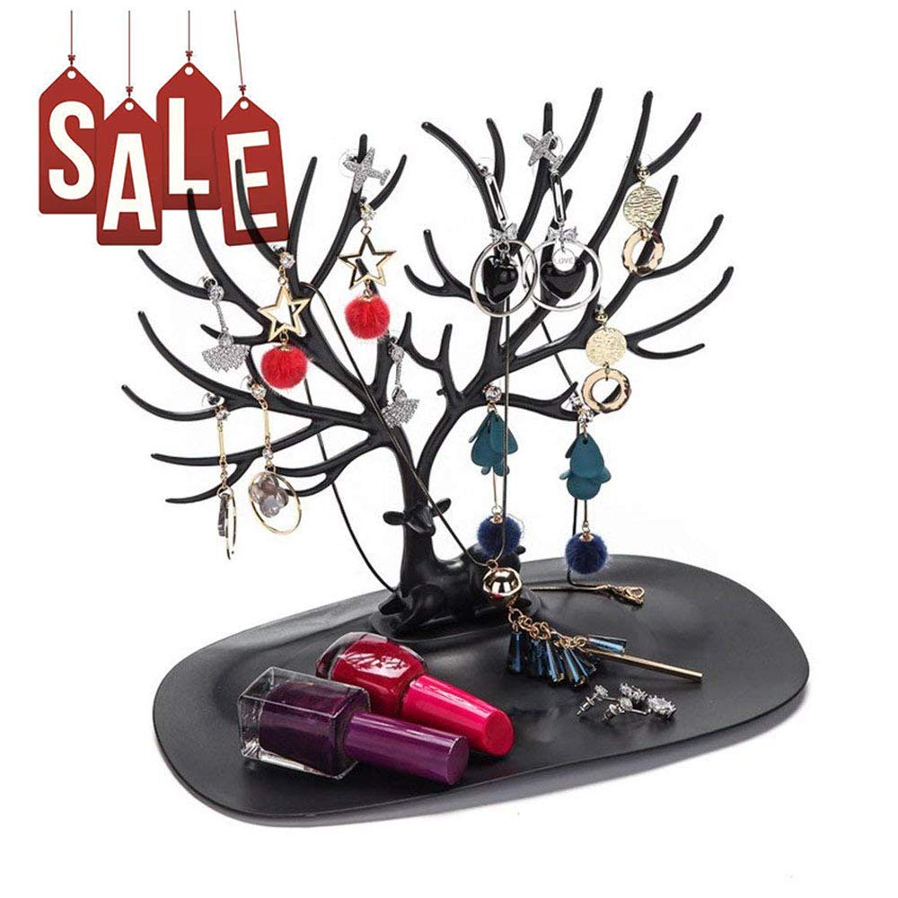 Black Sales Friday Deals Cyber Sales Monday Deals 2018 - Deer Tray Jewelry Organizers Makeup Storage Necklace Hanger Earrings Desk Holder Desktop Jewellery Display Holder