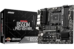 MSI B550M PRO-VDH WiFi ProSeries Motherboard (AMD AM4, DDR4, PCIe 4.0, SATA 6Gb/s, M.2, USB 3.2 Gen 1, AX Wi-Fi 6, D-SUB/HDMI