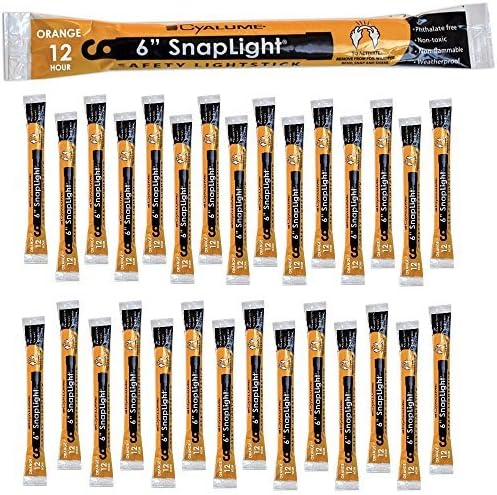 Cyalume SnapLight Orange Light Sticks - 6 Inch Industrial Grade, High Intensity Glow Sticks with 12 Hour Duration by Cyalume