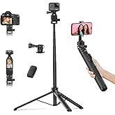 Jishane 70" Tripod for Action Camera Extendable Selfie Stick Tripod for GoPro Max2/ Hero13/12/11/10 DJI OSMO Pocket 3 & Action 6/5 pro/4, Insta360 X5/X4