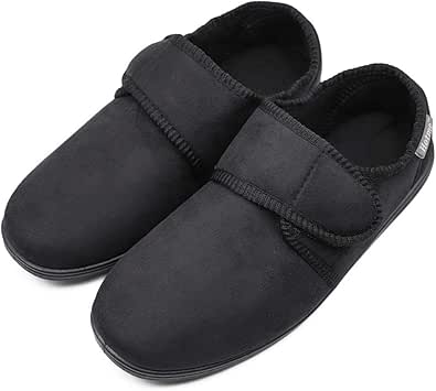 Amazon.com | MediFeet Mens Comfy Memory Foam Diabetic Slippers Extra Wide Width Adjustable Edema 