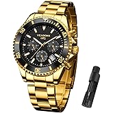 VEADONS Mens Watch Luminous Quartz Analog Watch Men Waterproof Dress Watches, Stainless Steel Chronograph Wrist Watches Gifts for Man, Men's Big Face Watches