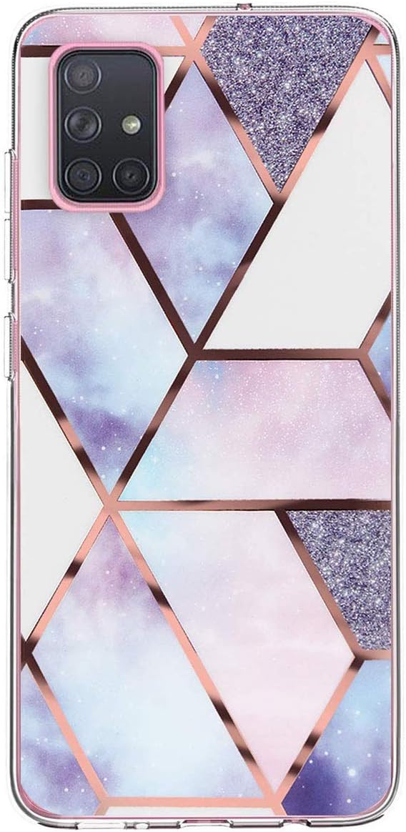 Meweri Compatible with Samsung Galaxy A51 Case Cover Silicone Transparent Clear Slim Soft TPU Marble Design Protective Cover for Samsung Galaxy A51 (C)