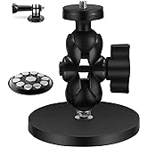 Magnetic Camera Mount, Heavy Duty Base Kit, USMG-01 for GoPro Hero 13/12/11/10/9 Akaso EK7000 DJI osmo Arlo DSLR x5/4/3 Pocket Compatible with RAM Mount B Size (3.46" DiameterBase)