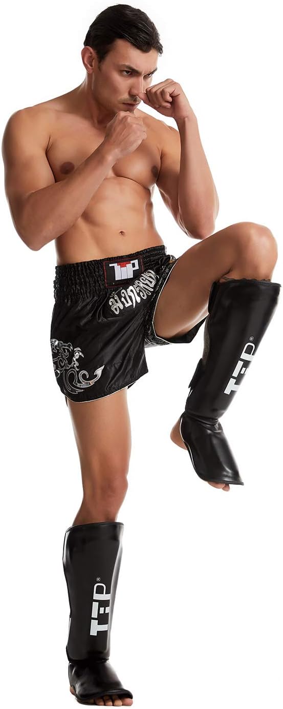 Boxing Training & MMA Fighting Approved by SMMAF Maya Hide Leather Muay Thai Instep Leg Protective Gear Great Protector Pads for Martial Arts, Sparring, Kickboxing, BJJ, Karate : Sports & Outdoors