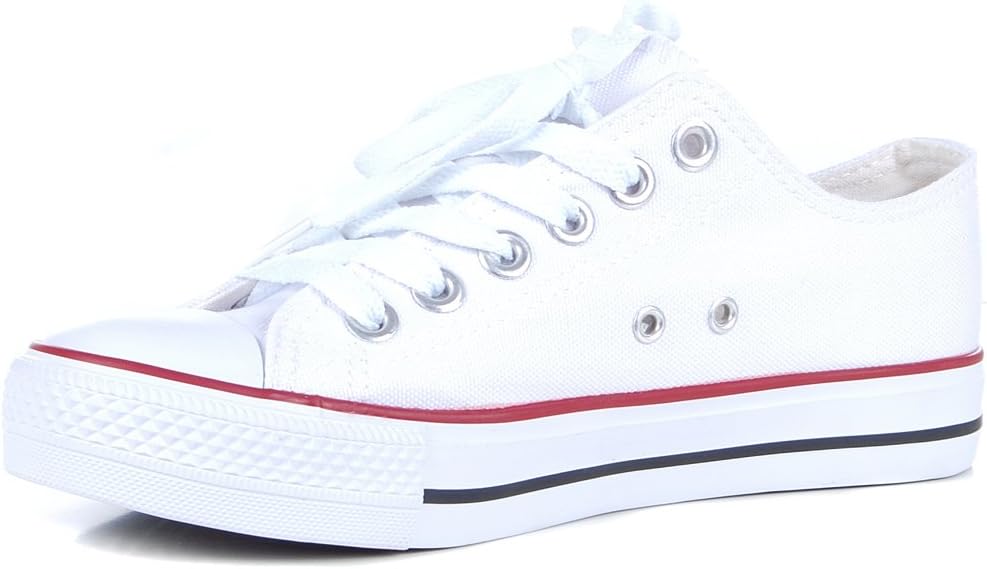 Women's Low Top Canvas Lace Up Retro Indie Vintage Style Trainers