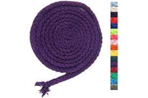 ALICE CATHERINE 5mm * 295ft Macrame Cord Natural Cotton Rope 8 Strand Braided Cotton String for Craft Knitting Thread for Wall Hanging and DIY Crafts(PL)