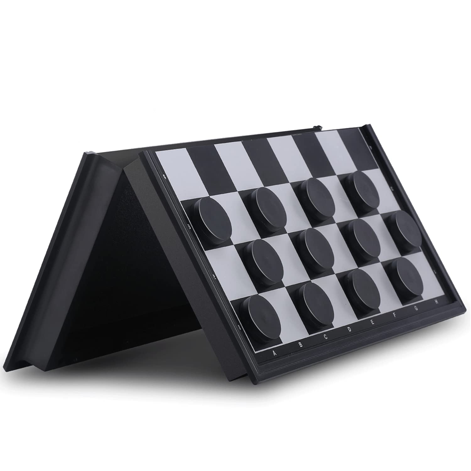 OkidSTEM Draughts Board Game, Magnetic Travel Checkers Board Game Set with Folding Draughts Board | Traditional Games Drafts Board Game for Kids and Adults