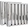 Kleen-Gard Stainless Steel Commercial Kitchen Hood Filter, Range Hood Baffle Grease Filter for Restaurant Kitchen Exhaust Hoods, 20H x 20W | Actual Size: 19.5H x 19.5W x 1.88D inches | (Pack of 2)