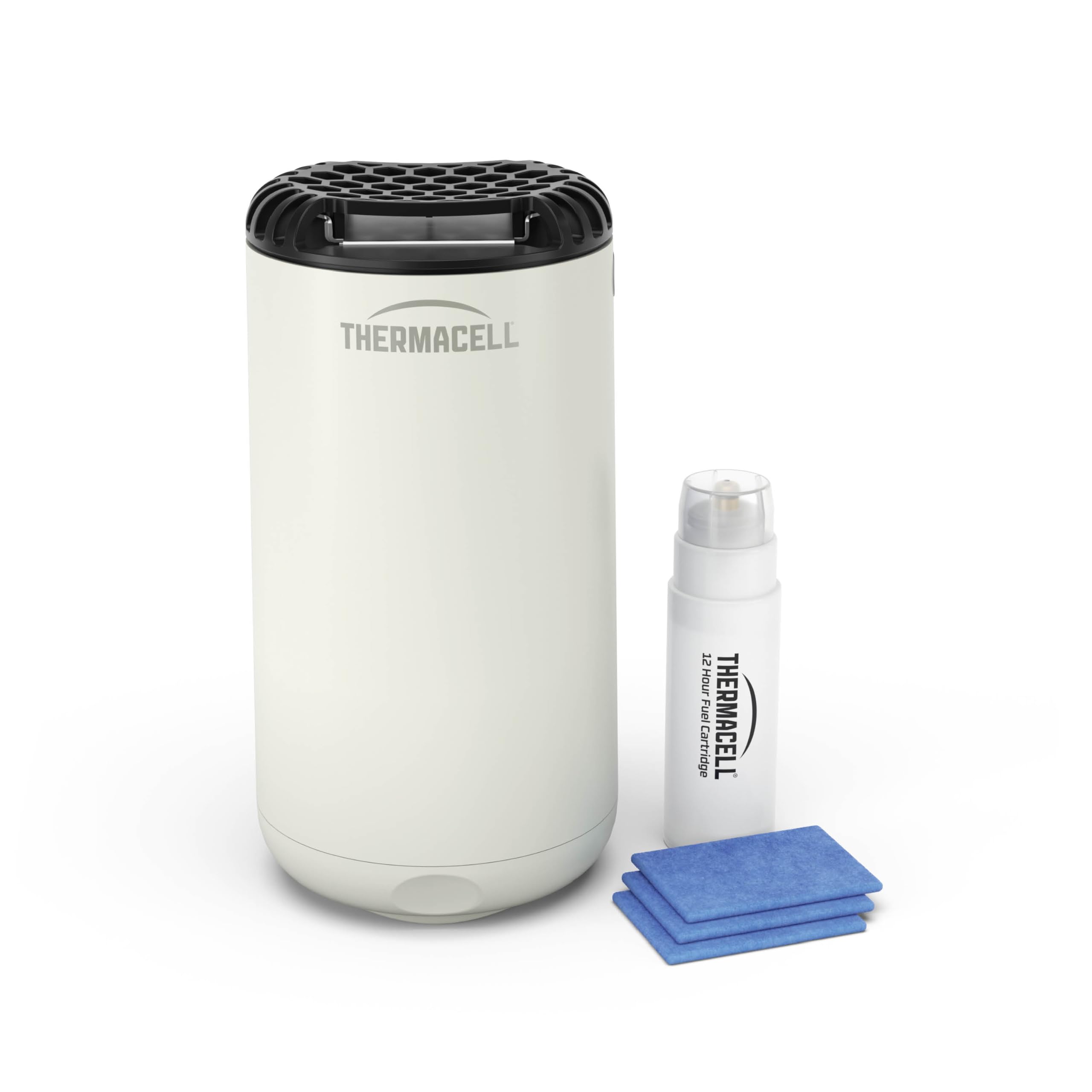Thermacell Halo Mini Mosquito & Midge Protector, For Outdoors Activities, 20 m² Protection Zone, Scent & DEET-free, Includes 12-Hour Fuel Cartridge + 3 Mats, White