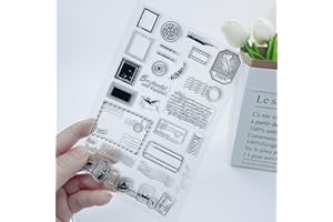 MESYGK Photo Frame Mail Kiss Postage Clear Stamps Transparent Silicone Stamp Album Cards Rubber Stamp for Card Making Decoration and DIY Scrapbooking