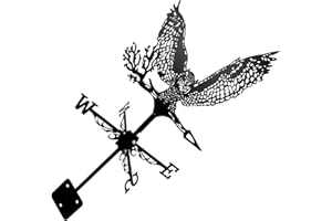 KALLORY Owl Metal Weathervane 3D Outdoor Wind Vane Decorative Roof Mounted Yard Weather Vane