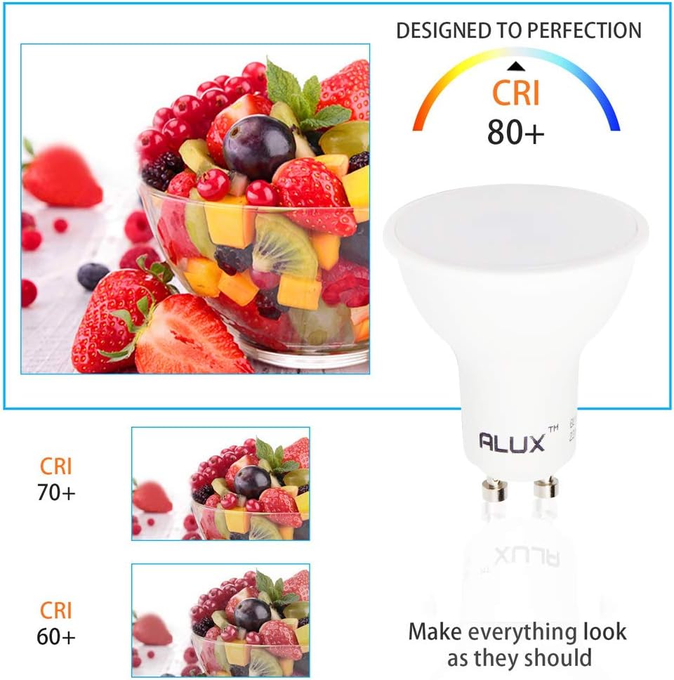 ALUSSO 5W GU10 LED Bulbs Cool White 6000K, 400lm Brightness, 120° Wide Beam Angle, Pack of 10, Non-Dimmable - Image 5